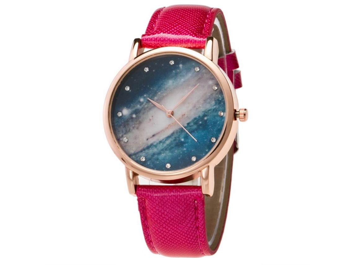 Reloj De Pulsera De Pareja Quartz Casual Con Strass Estrella Rojo Zhoulianfa