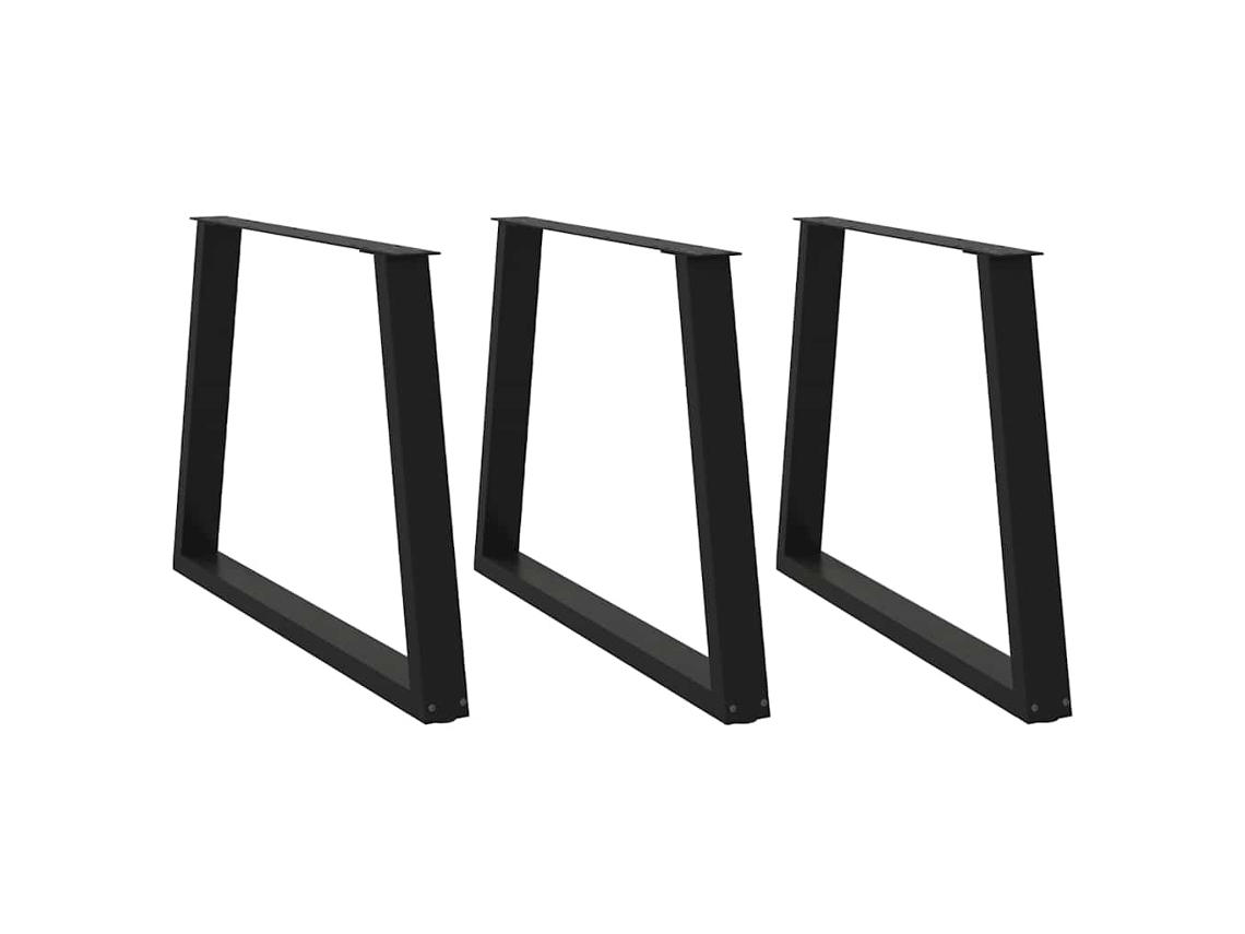 Vidaxl Pernas Para Mesa De Jantar Em V 3 Peças, Pretas, 100x(72-73,3) Cm, Aço