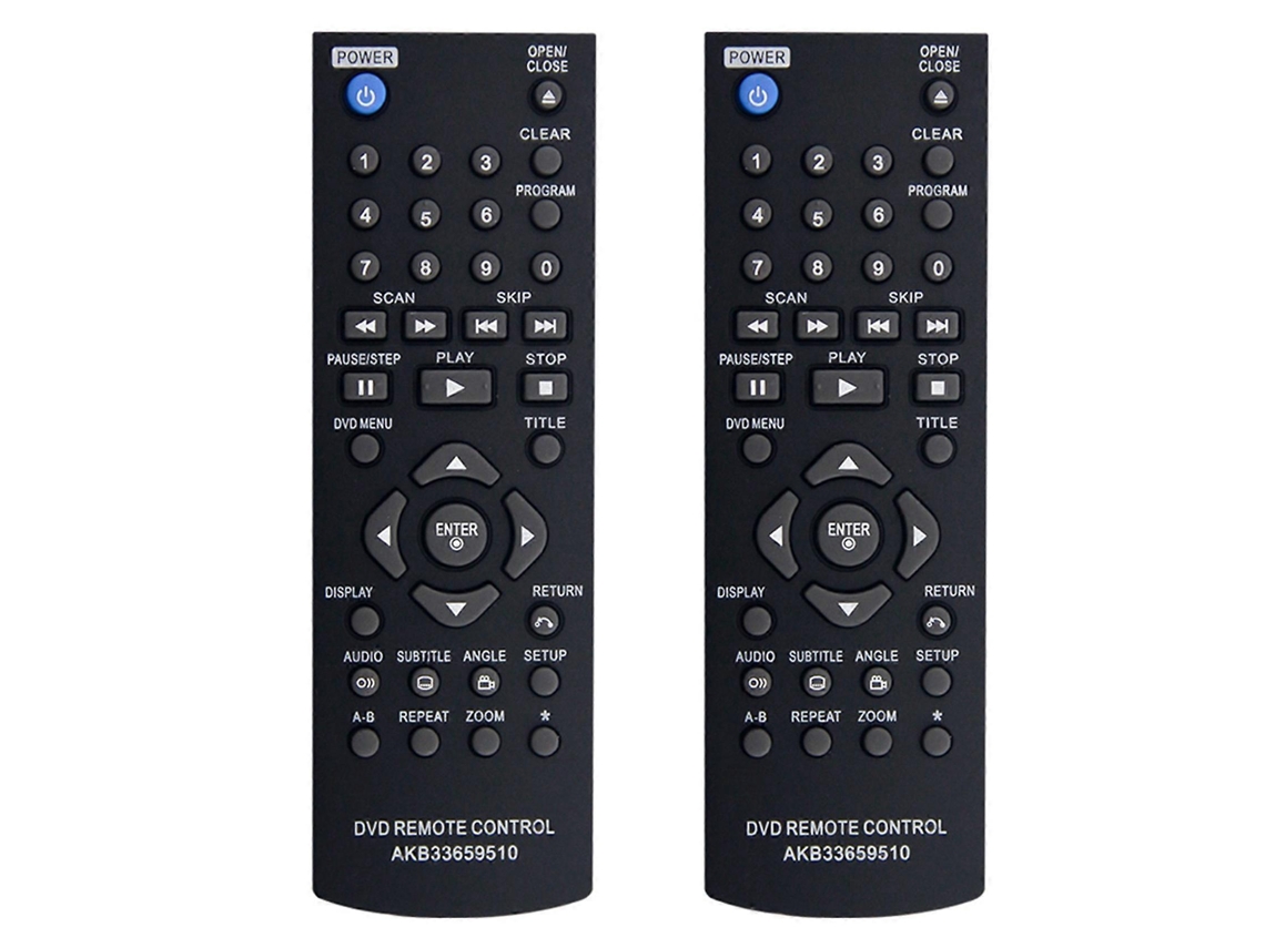 2 Controles Remotos Akb33659510 Para Dvd Player Lg Dp122, Dp520, Dp522, Dp930, Dp932, Dvx440, Dvx352, Dvx380, Dvx390 E Dvx550._glo