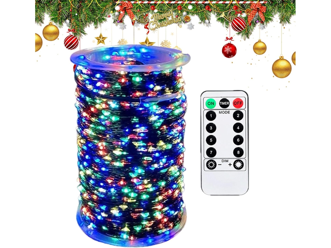 Cordão De Luzes Natal À Prova D'água Com Controle Remoto E