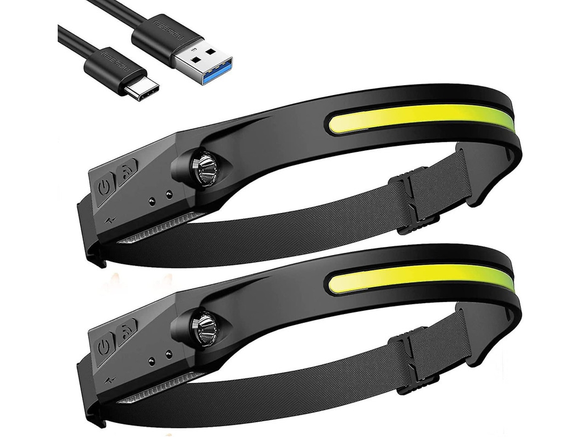 Faixa de Cabeça de Silicone com 4 Modos de Luz e Sensor de Movimento para Atividades Ao Ar Livre Preta YIZHOOD