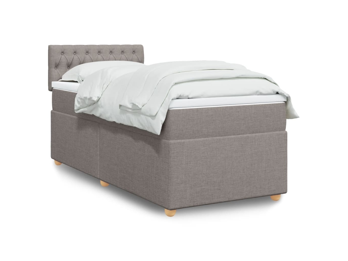 Vidaxl Cama Com Molas/colchão 80x200 Cm Tecido Castanho-acinzentado