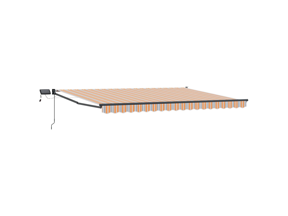Vidaxl Toldo Retrátil Manual Com Leds Azul, Laranja, Antracite 5 X 3 M