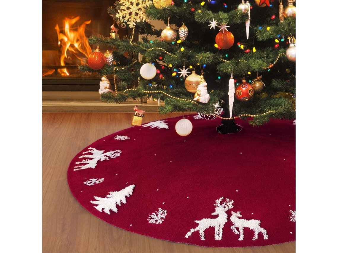 Tapete De Natal Para Árvore De Natal, Tapete Vermelho De 48 Polegadas Para Árvore De Alce 3d C