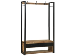Conjunto 1 Solução De Armazenamento Vidaxl Castanho Madeira De Mangueira Maciça (110 X 40 X 179 Cm)