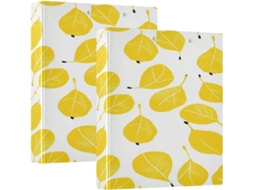 Macarrão Escolar Amarelo com 3 Anéis 1, 5 Polegadas com Camada de Saco, Pacote com 200 Folhas 1 2