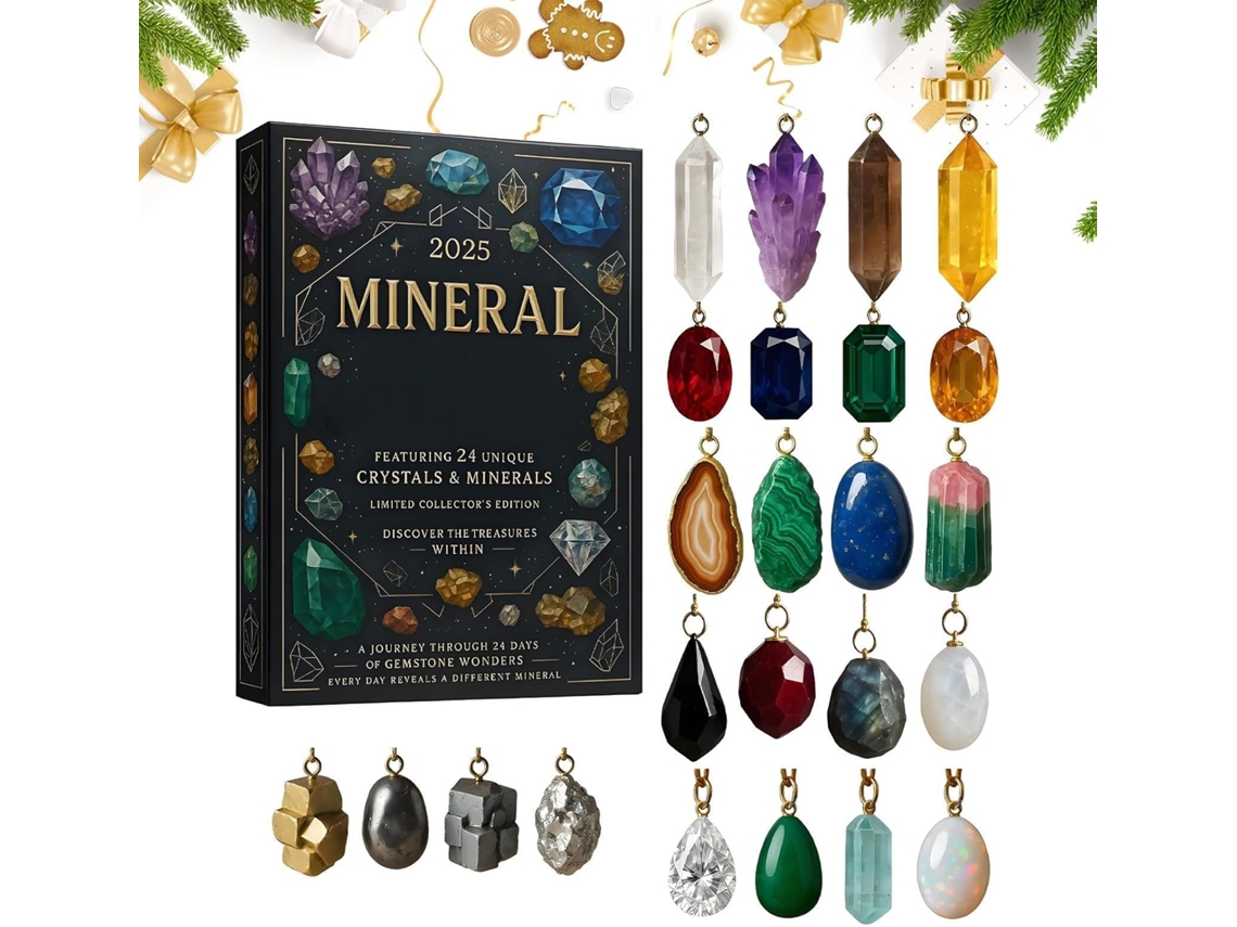 De 2d Com Pingente Plano De Pedra Mineral Para Árvore, Calendário De Contagem Regressiva Para O Natal, Janela