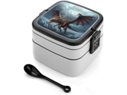 Marmita Bento Flying Dragon Empilhável Para Adultos, À Prova De Vazamentos, Tamanho Grande, Com Tampa E Colher Inclusa