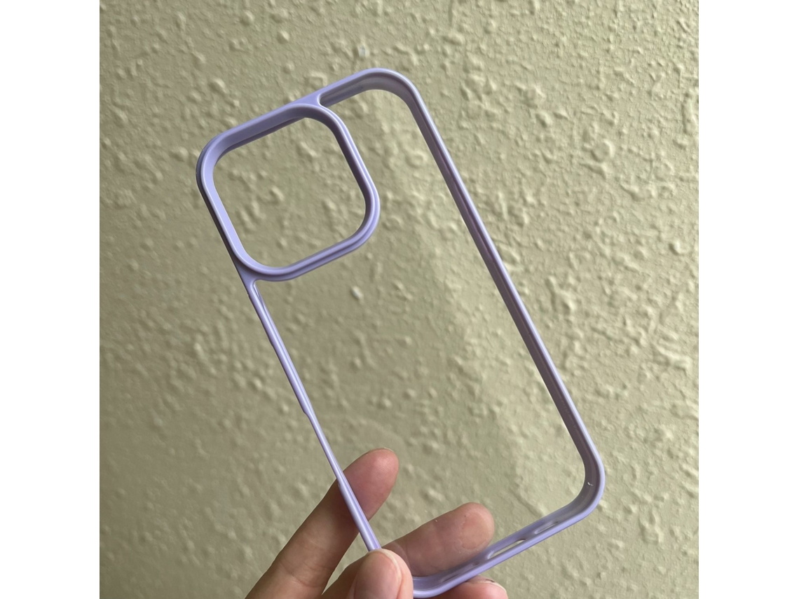 2 Capas Para Iphone 17 Roxas Com Proteção Para Os Olhos Nas Bordas E Recorte Na Cor Creme.