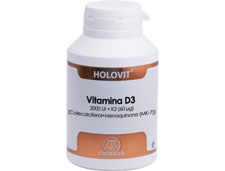 Suplemento Alimentar EQUISALUD Holovit Vitamina D3 2000 Ui + K2 60 Ug 180 Cápsulas