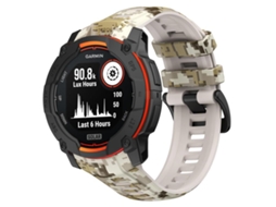 Bracelete para Garmin Instinct 3 AMOLED/Solar silicone com estampa camuflada cor do deserto XIAOMOYU (50mm)