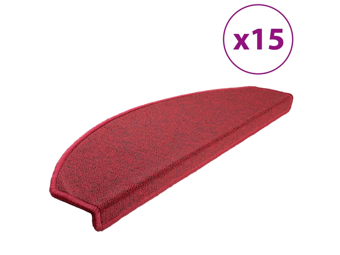 Carpet Stair Tread, Carpet Stair Treads Vidaxl Vermelho Polipropileno (65 X 24 X 4 Cm)