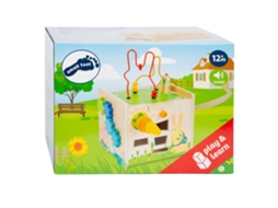 Cubo De Madeira Small Foot Com Coelho Para Atividades Motoras Brinquedo Educativo
