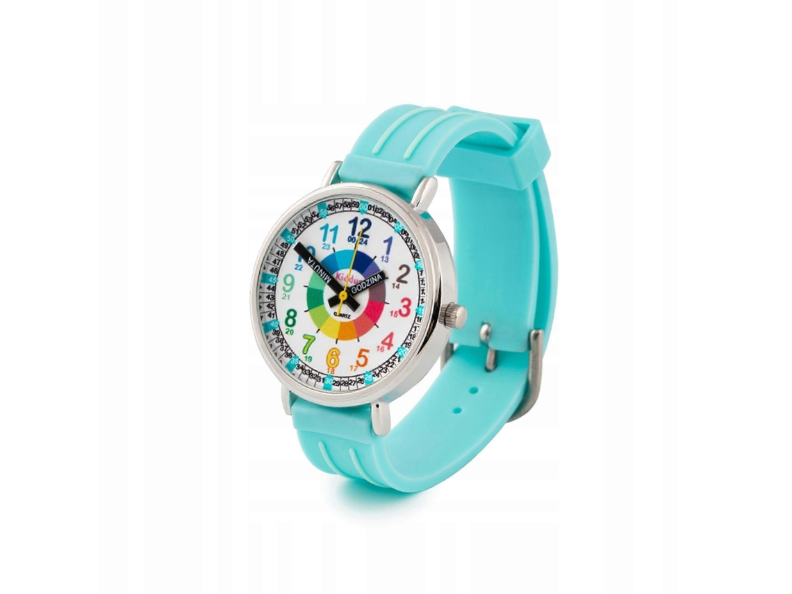 Relógio Infantil Kiddus Time Teacher Polonês Turquesa