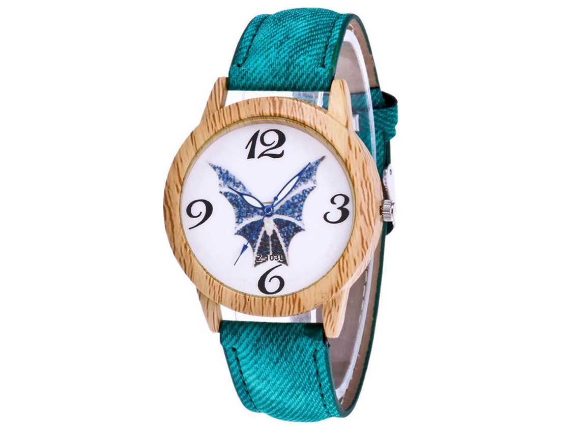 Relógio de pulso casual Zhoulianfa com pulseira de jeans (verde)