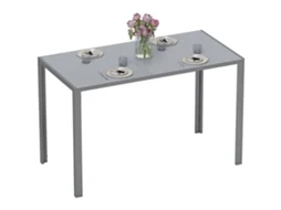 Mesa de Refeição PROFESIA BOYANG de Cristal retangular com 120x60x75 cm e pés de metal para 4 a 6 Pessoas