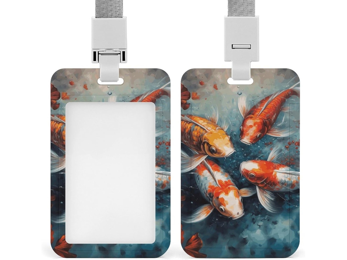 Porta Crachá Com Carimbo Peixe, Personalizável, Em Prova D Água, Protetor Crachás, Ideal Oficiais De