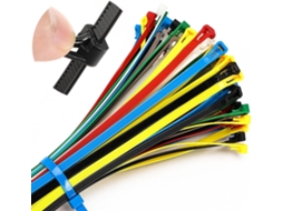Conjunto De 120 Abraçadeiras Nylon Reutilizáveis, 300 X 7, 6 Mm, Em 6 Cores Para Casa, Jardim, Oficina E Escritório(preto, Branco, Vermelho, Amarelo