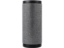 Porta-lenços Circular Para Carro, Em Plástico Com Strass Prateado.