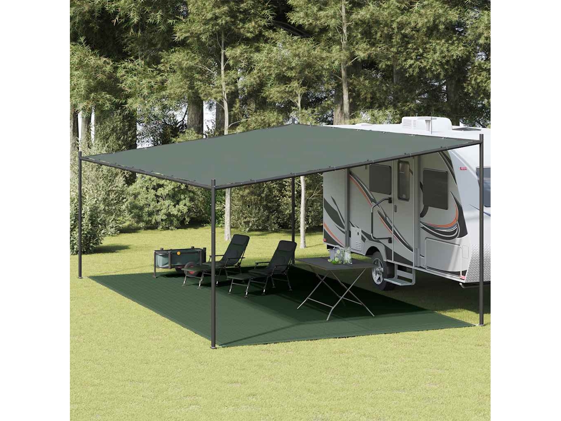 Vidaxl Tapete De Campismo Para Tenda Pead 400x700 Cm Verde-escuro
