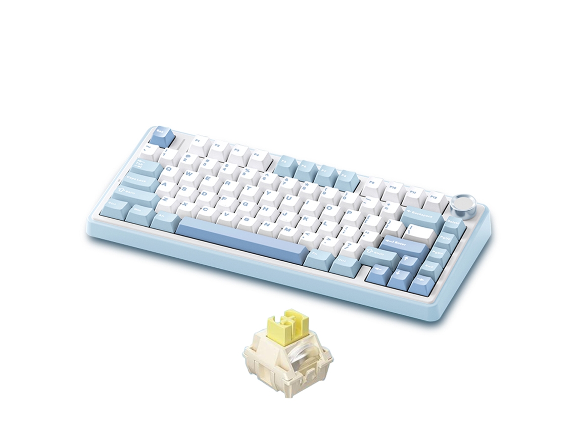Teclado Mecânico Aula F75 Teclado Sem Fio Com Estrutura De Junta E Conectividade Tri Mode Teclado Para Jogos De 99 Teclas Com Baixo Atraso E Efeito D