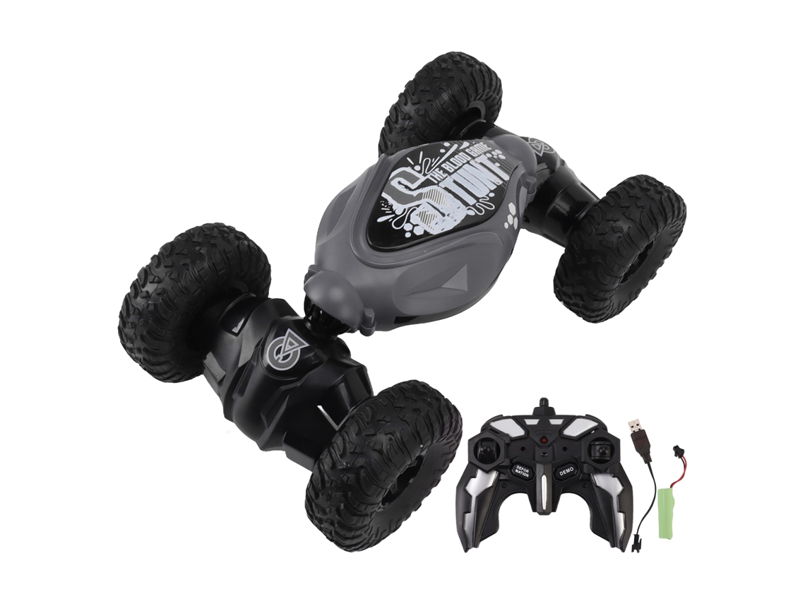 Carro De Stunt Rc 1/16 4wd Controle Remoto Sem Fio 2.4g Para Crianças Cinza