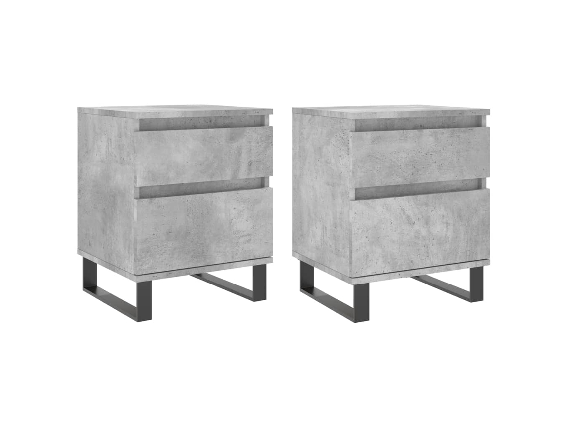 Conjunto de Mesas de Cabeceira Derivados de Madeira Cinzento Cimento MAISON EXCLUSIVE