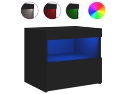 Mesa de Cabeceira com Luzes Led 50x40x45 Cm Preto MAISON EXCLUSIVE