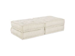 Conjunto 2 Sofá Modular Vidaxl Creme Tecido (140 X 70 X 36 Cm)