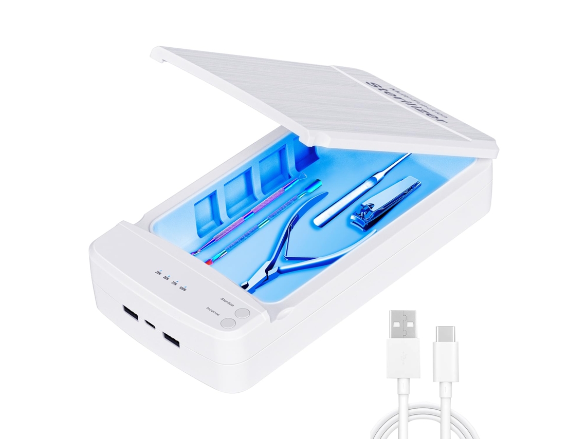 Esterilizador De Ferramentas De Manicure Adequado Para Salão De Beleza, Pinças, Tatuagem, Tesouras, Joias Branco Siurn