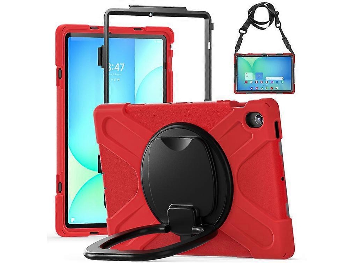Capa Para Tablet Com Alça De Ombro Compatível Com Samsung Galaxy Tab S10 Fe+ Sm-x620 / Sm-x626b Em Tpu + Pc + Suporte De Silicone.