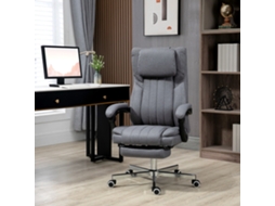 Cadeira Escritório 6 Pontos Massagem Vibração Reclinável Altura Ajustável 65x61x101-113cm Cinza