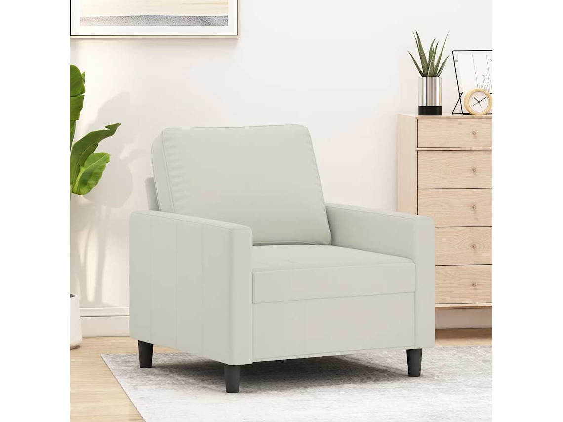 Vidaxl Poltrona 60 Cm Veludo Cor Creme