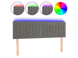 Led Headboard, Led Headboards Vidaxl Cinzeto Veludo (144 X 5 X 78/88 Cm)