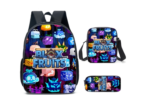 Mochila Miraflow 3D Fruits Blox para estudantes, tendência da moda, mochila escolar com capacidade para desenho animado, atividades ao ar livre