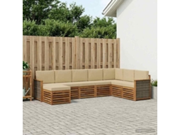 Vidaxl Conjunto De Sofás Para Exterior 6 Unid. Natural