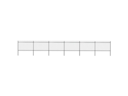 Cerca De Jardim Com Topo Em Lanã§as 10,2x1,2 M Aã§o Preto DKD HOME DECOR