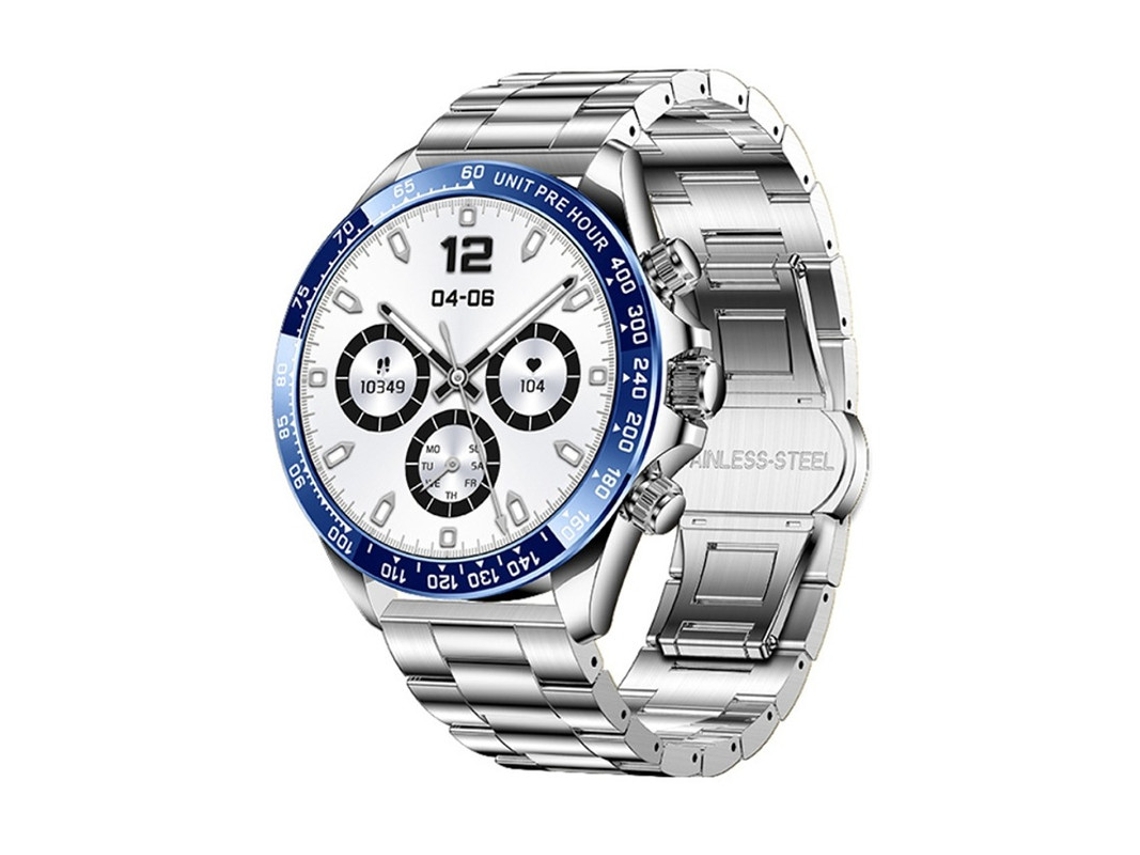 Smartwatch Com Chamada Bluetooth Botão Giratório Monitoramento De Frequência Cardíaca E Pressão Arterial Prata Yizhood