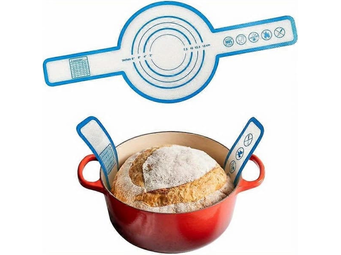 Tapete De Silicone Antiaderente Para Assar E Ferro Fundido, Cor Azul, Alças Longas, Reutilizável
