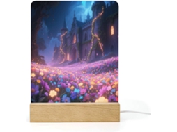 Luminária noturna de LED com design de Castelo Misterioso e base para banheiro, corredor, quarto e sala de estar.