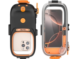 Capa À Prova Dágua Para Mergulho Para Iphone 17/16/15/14/13 Pro Max Air E Samsung S25/s24/s23/s22 Ultra/plus Preta Panoona