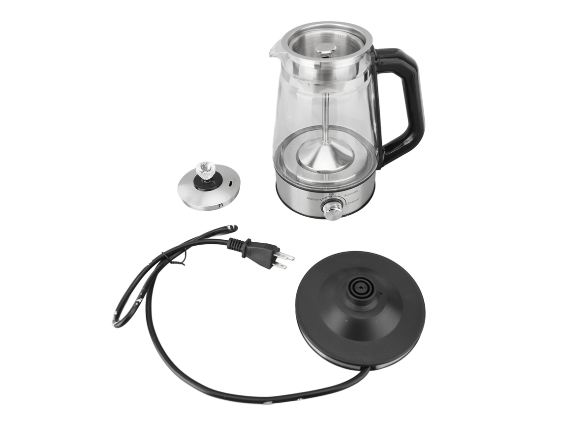 Chaleira de Vidro com Pulverização de Vapor, Automática, Isolamento, 1.2L | S/MARCA