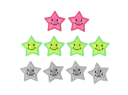 10pcs Clipes De Raios De Bicicleta Pvc Reflexivo Decorativos Estrela Colorido Para Crianças