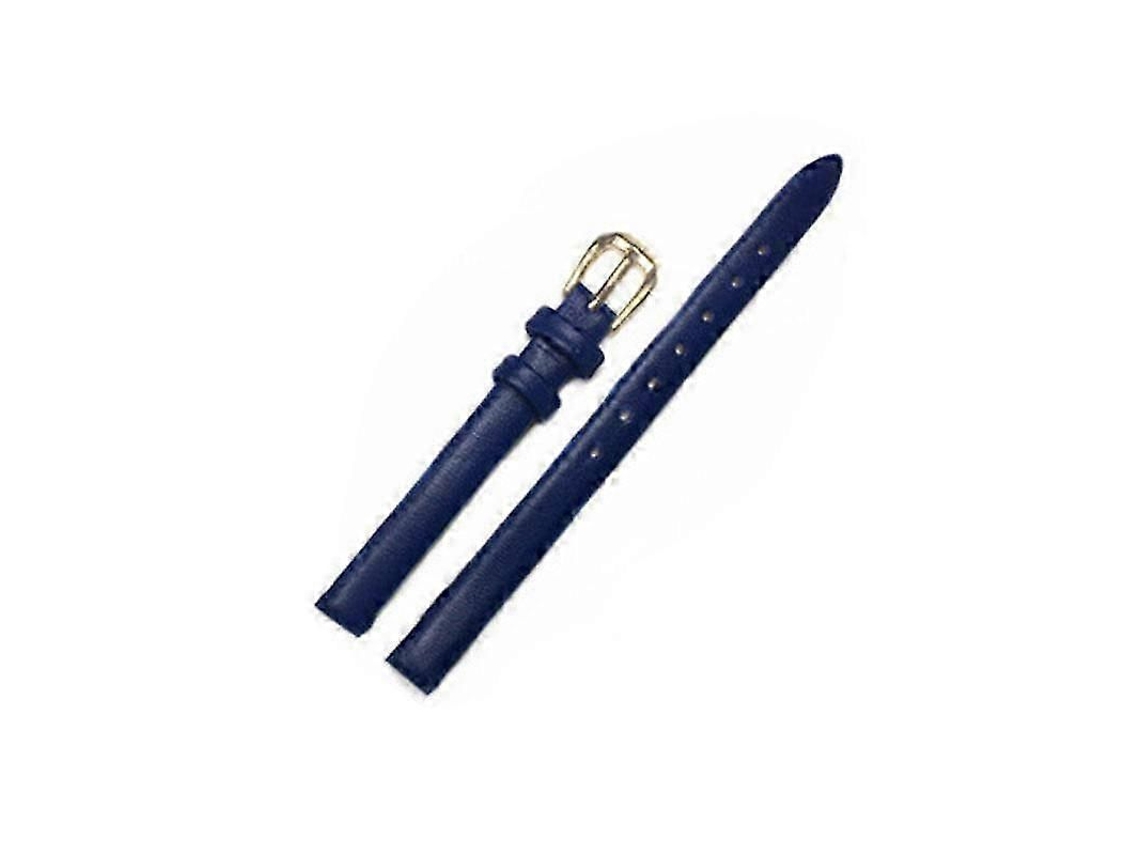 Pulsera De Cuero Auténtico Con Hebilla Para Reloj Mujer 10mm Azul 10mm Azul