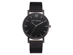 Relógio feminino Lvpai, modelo casual e elegante, com pulseira de silicone preta e prateada.