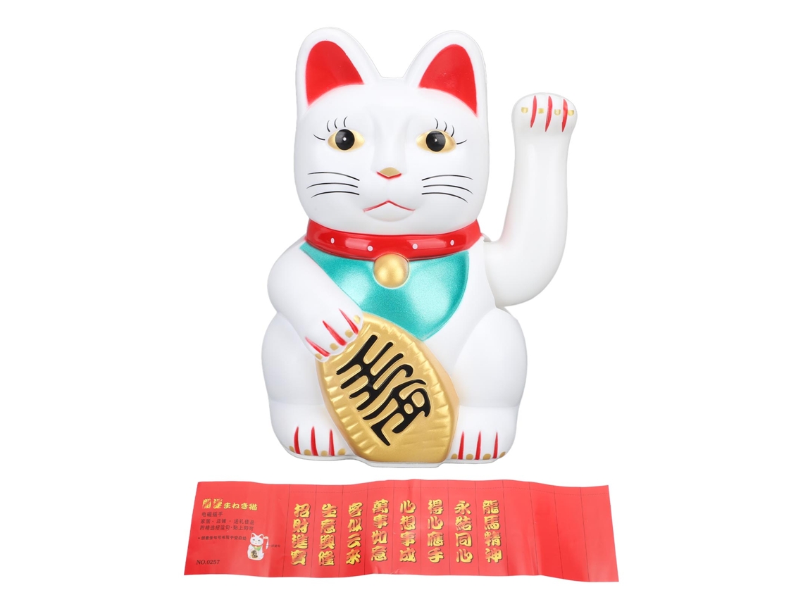 Gato da Sorte LAXISCREED de 7 Polegadas com Braço Mexendo Branco
