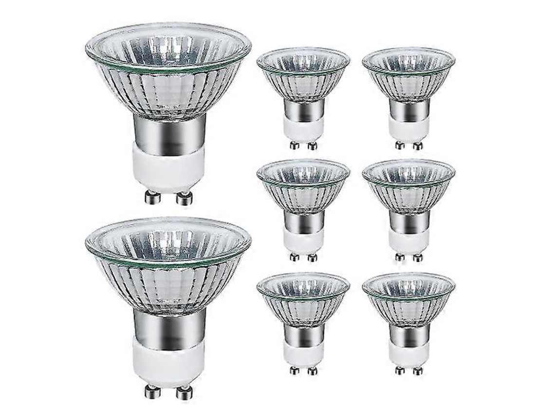 Omni kit com 8 Lâmpadas Halógenas Gu10 35w 220v 2800k Luz Quente Focos Halógenos Reguláveis 700 Lúmenes Ângulo de 42° Azul Marino