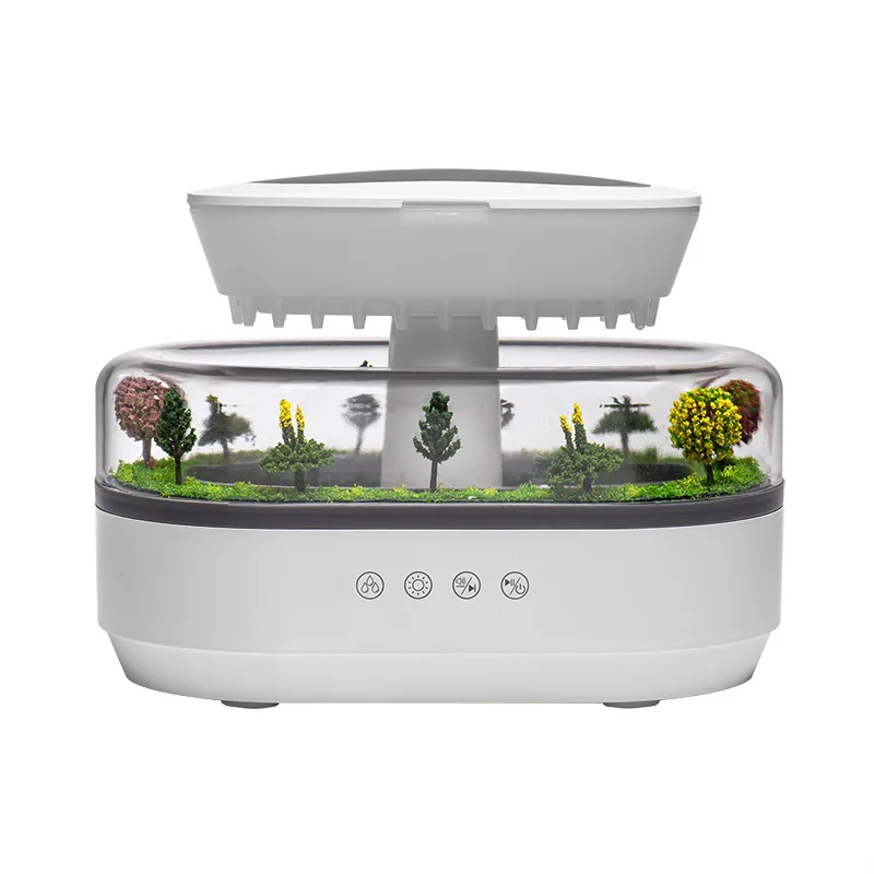 Umidificador De Ar Mini 2 Em 1 Com Ruído Branco E Efeito Gota De Chuva (branco)