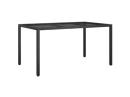 Conjunto 1 Mesas De Jardim Vidaxl Preto Vime Pe (150 X 90 X 75 Cm)