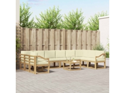 Vidaxl Conjunto De Sofás Para Exterior 11 Unid. Branco E Creme